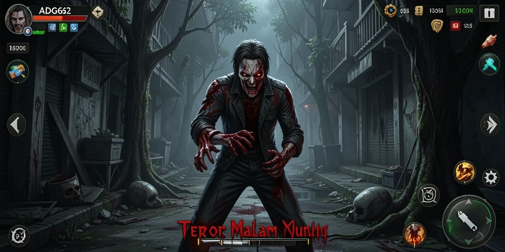 Screenshot gameplay ADG62 menunjukkan atmosfer Horror yang menakutkan.