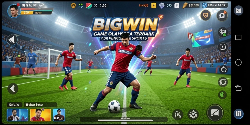 Gameplay seru dalam BIGWIN yang menampilkan pertandingan olahraga.