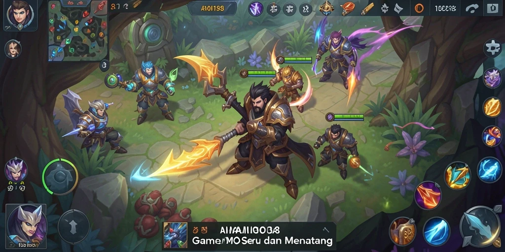 Screenshot gameplay dari MAMI188 menampilkan pertempuran tim yang intens.