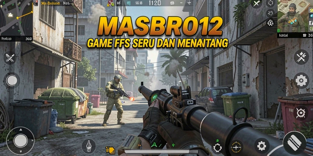 Screenshot gameplay MASBRO12 menampilkan aksi tembak-menembak yang mendebarkan.