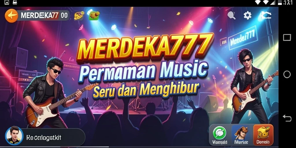 Tampilan gameplay MERDEKA777 dengan berbagai pilihan lagu musik.