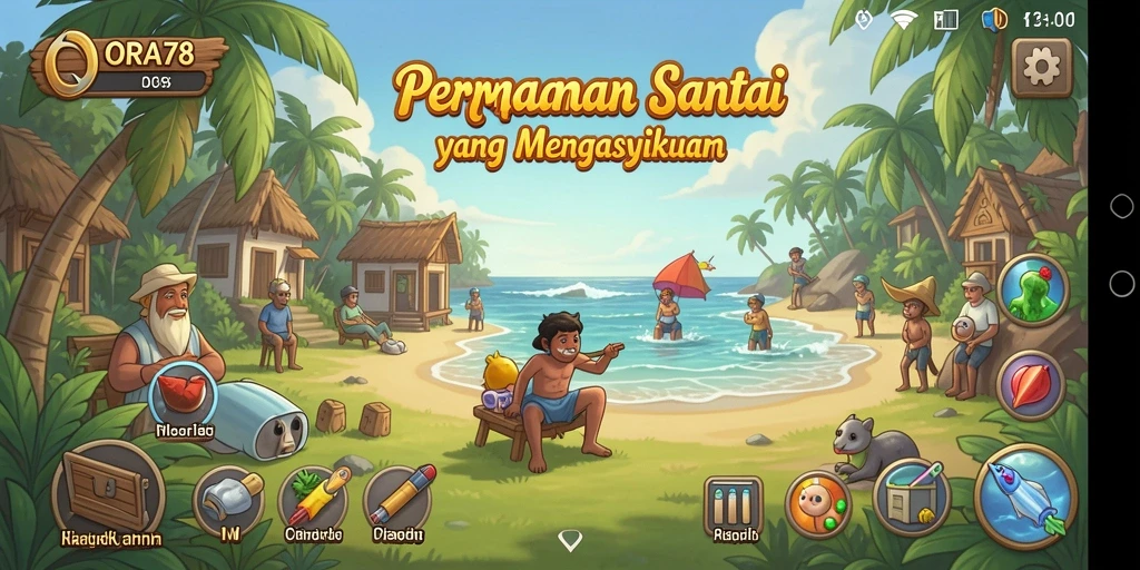 Screenshot gameplay mensimulasikan tantangan santai dalam ORA78.