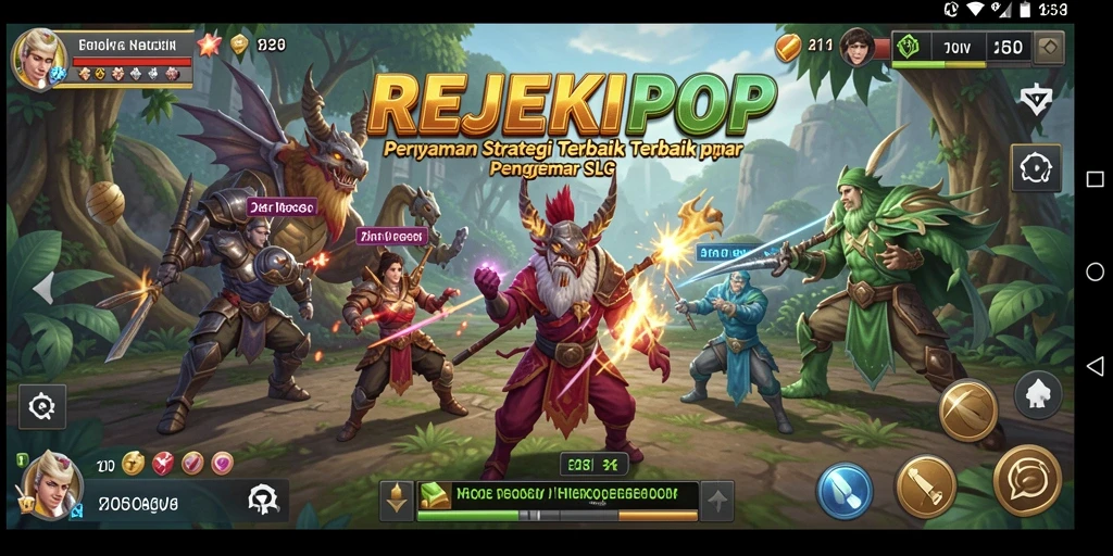 Screenshot gameplay <strong>REJEKIPOP</strong> menampilkan pertempuran strategis yang mendebarkan.