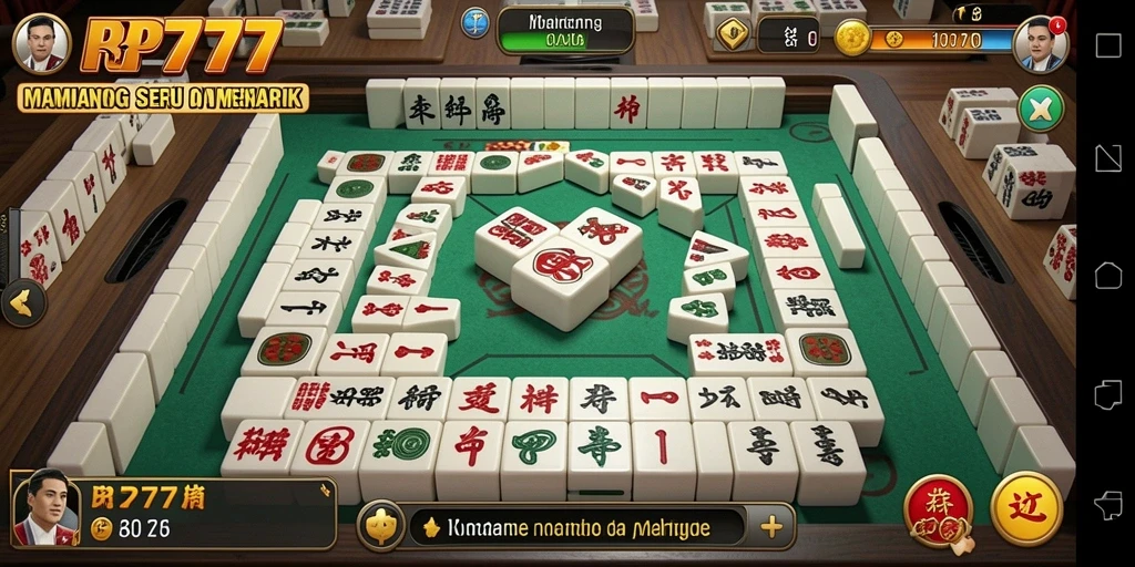 Tangkapan layar utama RP777 menunjukkan gameplay Mahjong yang seru.