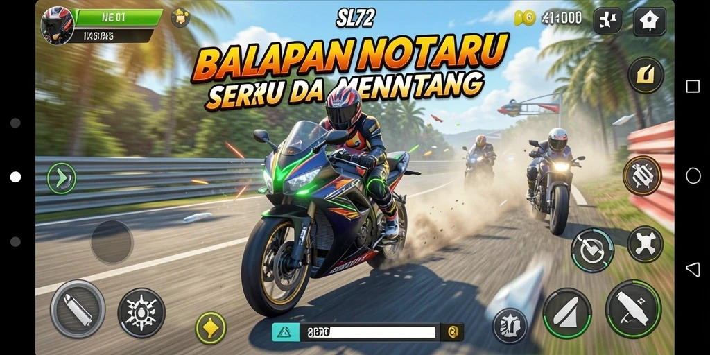 Tampilan gameplay SL72 yang menegangkan dan memukau.