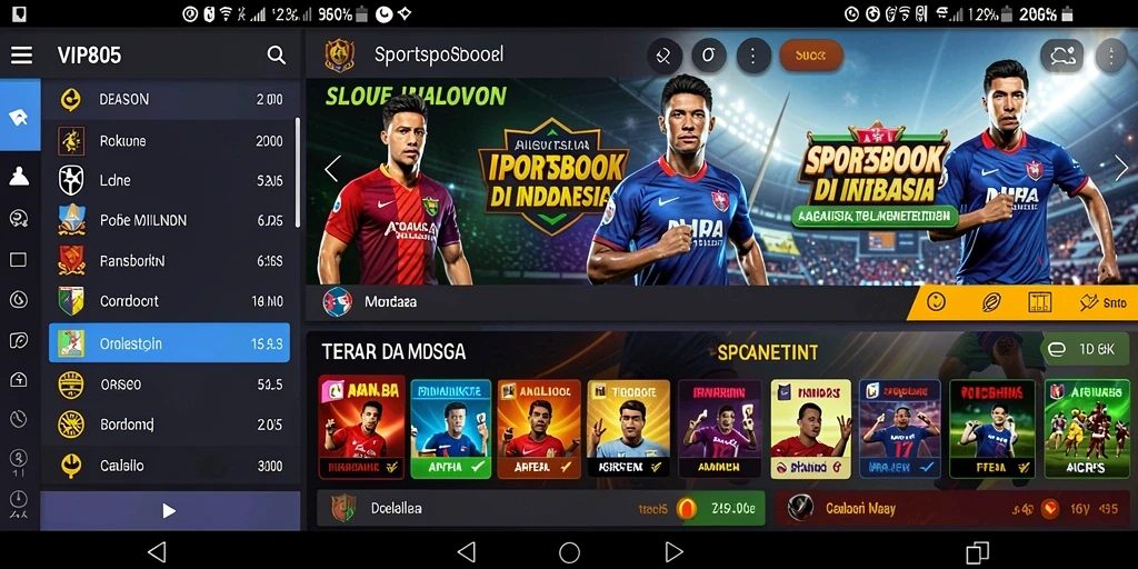Screenshot gameplay VIP805 menampilkan berbagai pilihan taruhan olahraga.