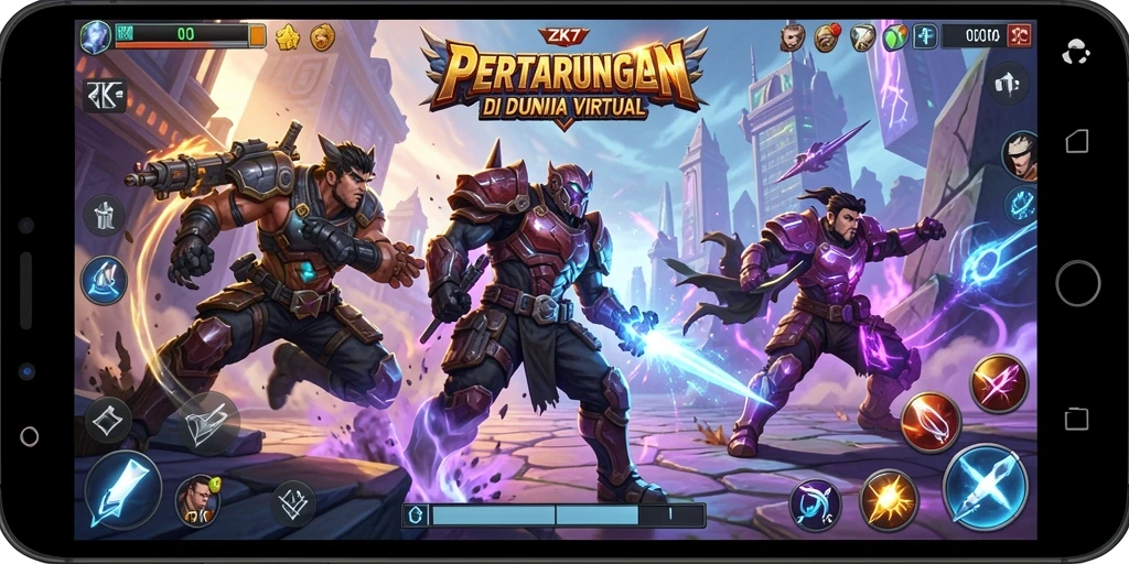 Screenshot ZK7 menunjukkan karakter beraksi dalam pertarungan seru.